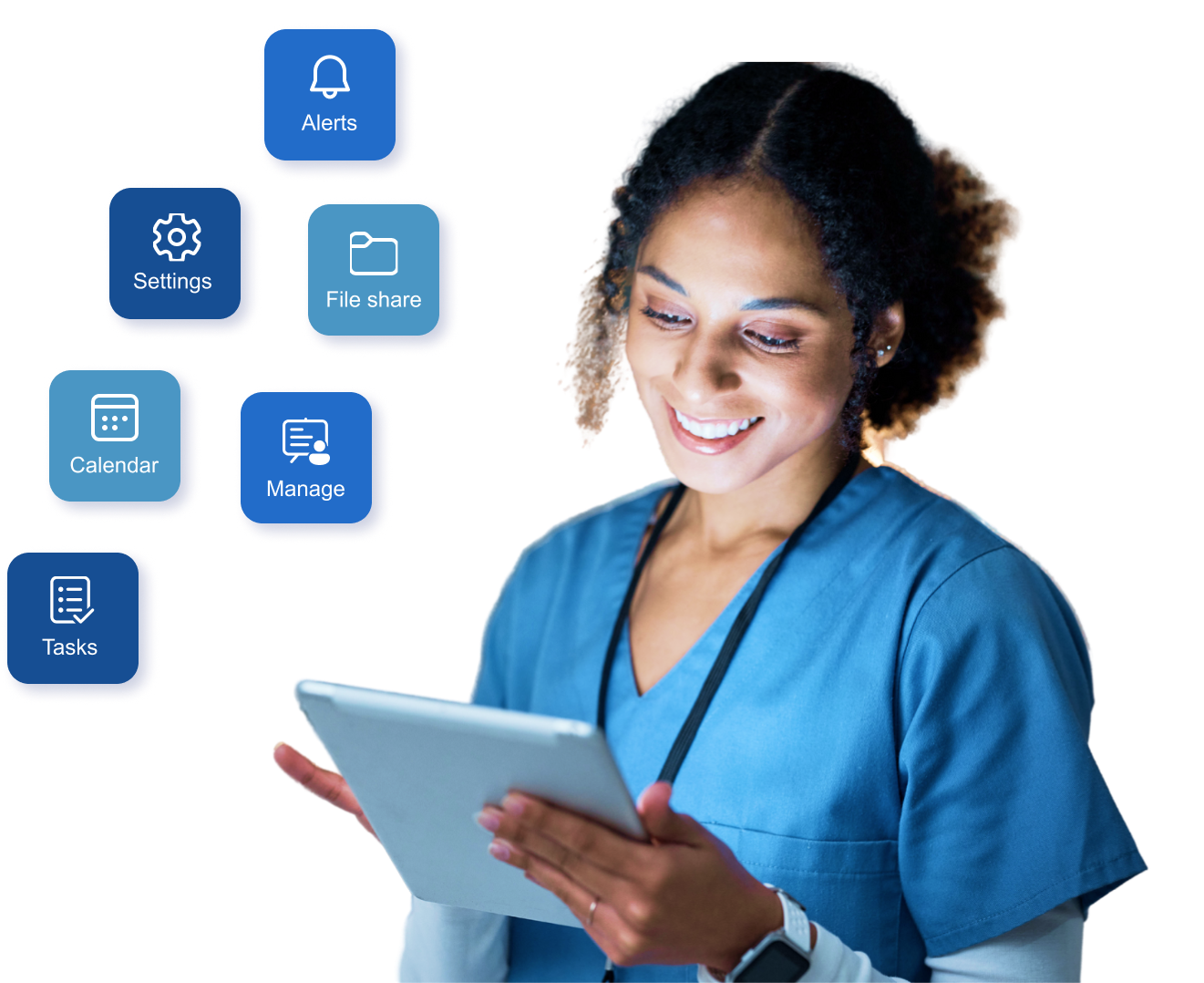 worker using tablet